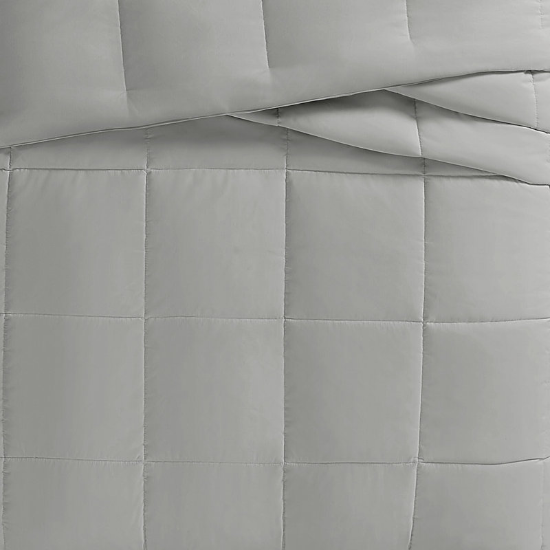 Ensemble d'édredon recyclé durable vraiment solide, Édredon pour grand lit + 2 taies décoratives sta, Gris