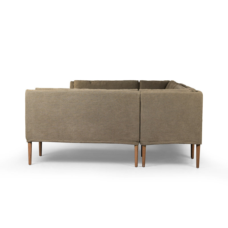 Aurelia 6-Piece Sectional, 34.5" H x 152" W x 75" D, Broadway Olive Linen