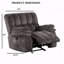 Fauteuil coulissant de style transitionnel avec finition inclinable en gris foncé avec accoudoirs inclinables et haut en mousse pour salon principal-1601317417