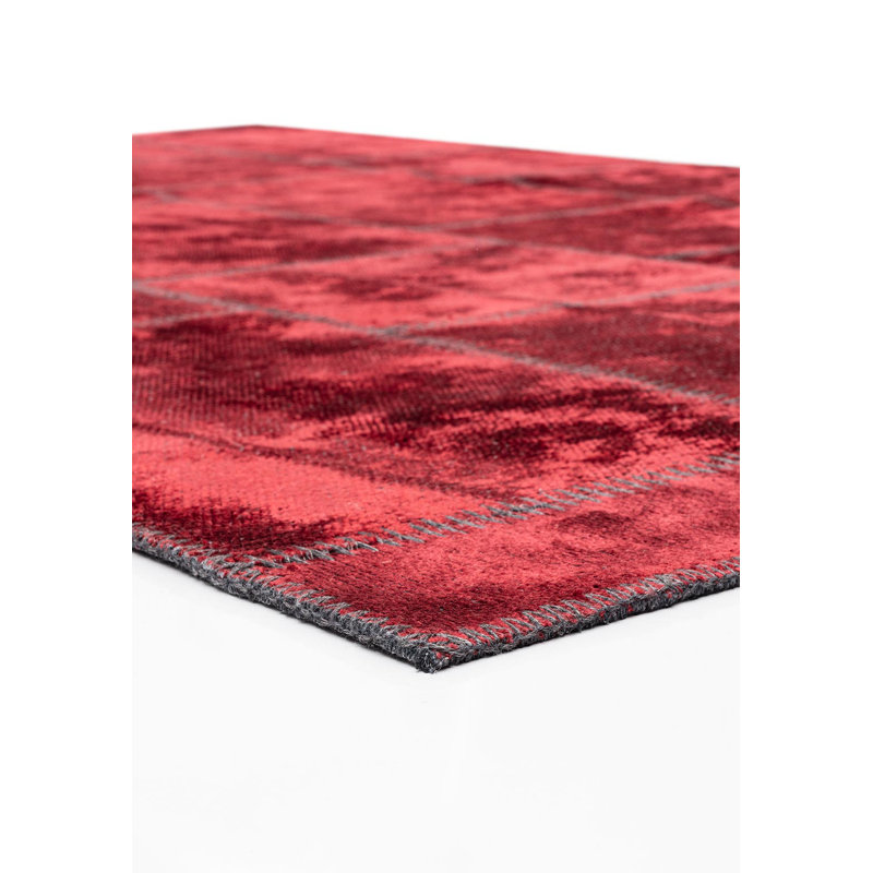 Rapture Patchwork Area Rug in Red, Rectangle 7'10" x 11'2"