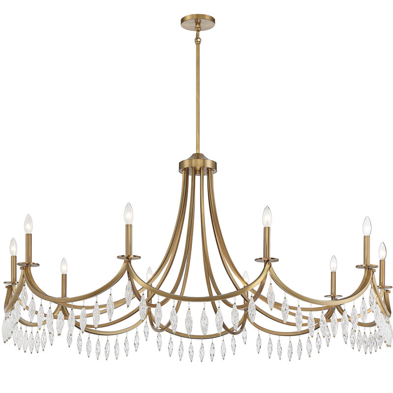 Lustre 10 lumières en laiton Kameron, Laiton