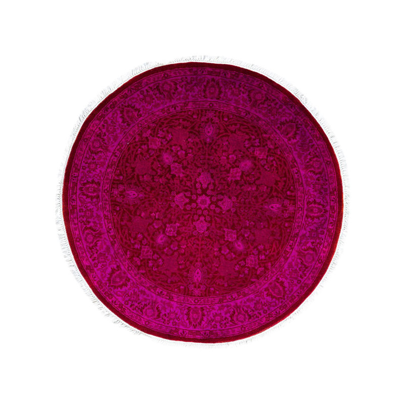 Gus One-of-a-Kind 3' 1" X 3' 1" New Age Wool Area Rug Pink