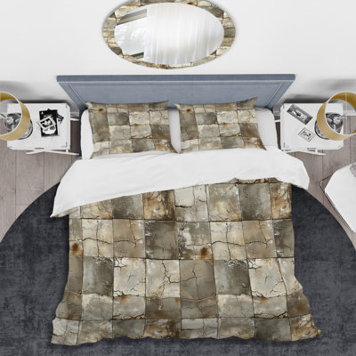 Grey Vintage Inspired Tiles - Tiles Duvet Cover Set