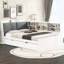 Lit en bois avec lit gigogne, tablettes et tête de lit blanche - Solution de rangement pour lit gigogne pleine grandeur-116739019-116739020
