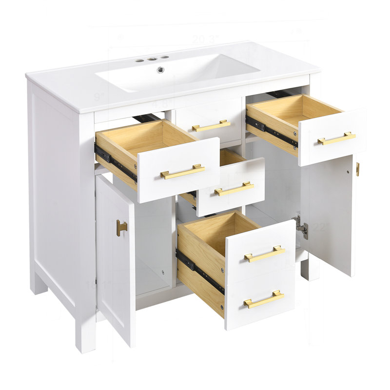 Ensemble de meuble-lavabo 36 po avec lavabo en céramique