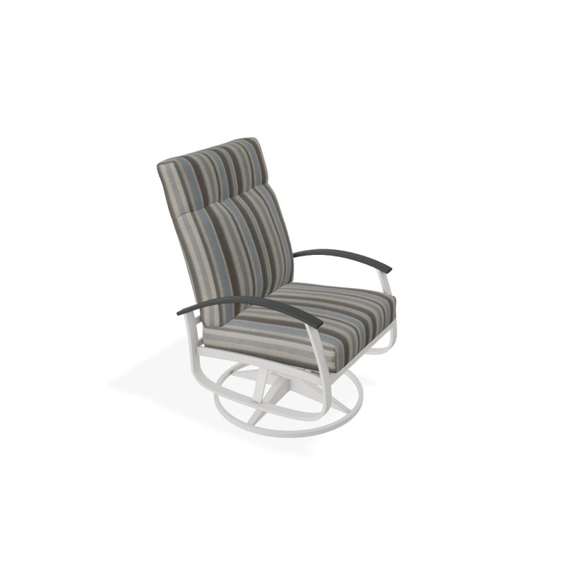 Chaise berçante pivotante réglable avec coussins Askar, Aperçu de nuage, Graphite classique P30, Neige texturée