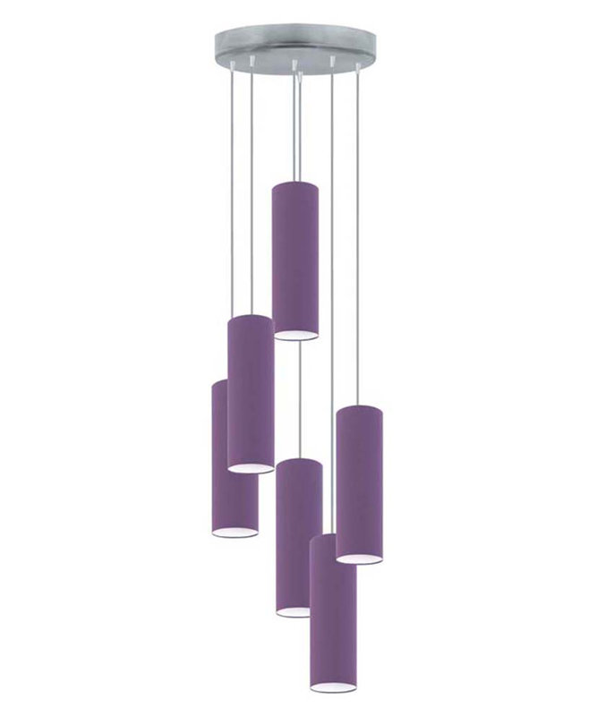Denegal 6 - Light Cluster Pendant, Grey, Purple