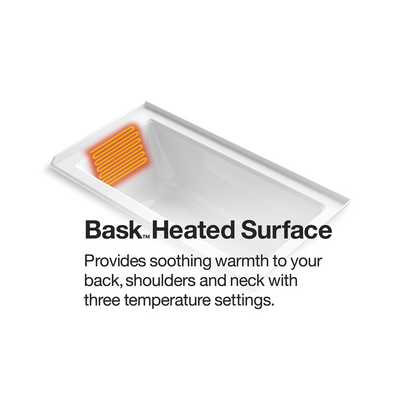 Devonshire 60" x 32" Heated Bubblemassage Air Bath with Bask, Alcove, Left Drain, Dune, Right
