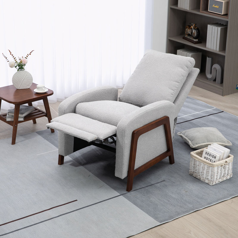 Oana Fabric Upholstered Recliner, Gray