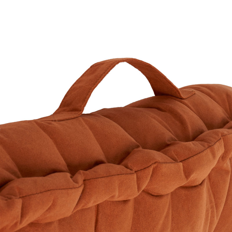 Gardenia Floor Pillow, 19" H x 19" W, Rust