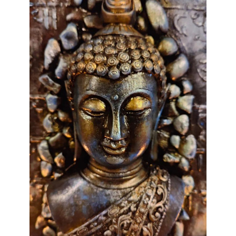 Murale de Bouddha | Acrylique sur panneau en bois aggloméré | Par Rachita Trehan