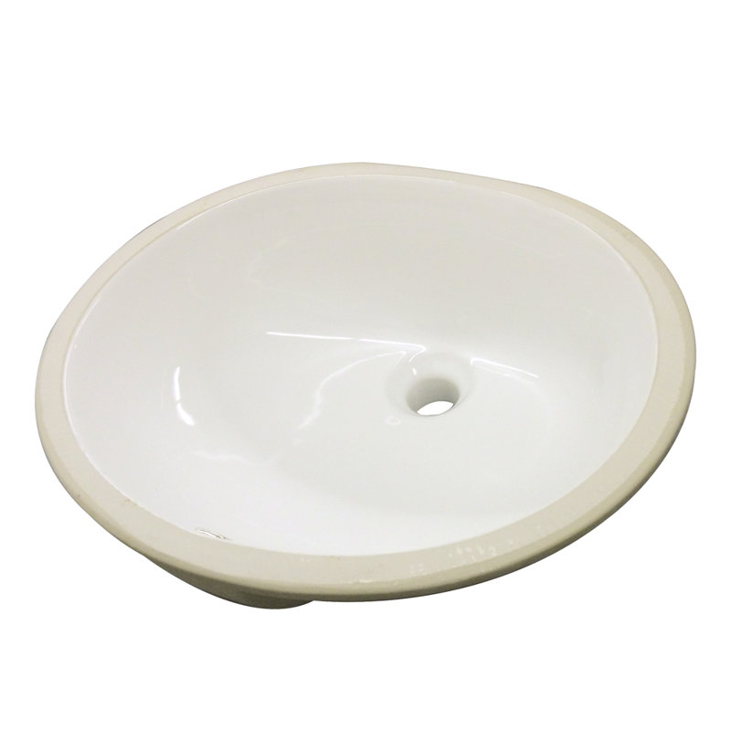 Transolid Madison 16'' Biscuit Vitreous China Oval Bathroom Sink with Overflow