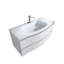 Johna 48 po L x 21 po P 2 tiroirs Meuble-lavabo mural avec évier simple et Comptoir en Verre blanc