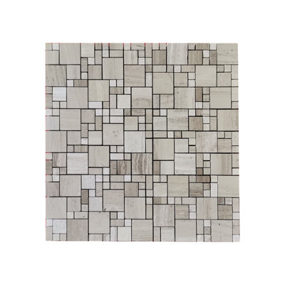 Carreau de sol et mosaïque de style mosaïque carré en marbre 12 po x 12 po (ensemble de 10)