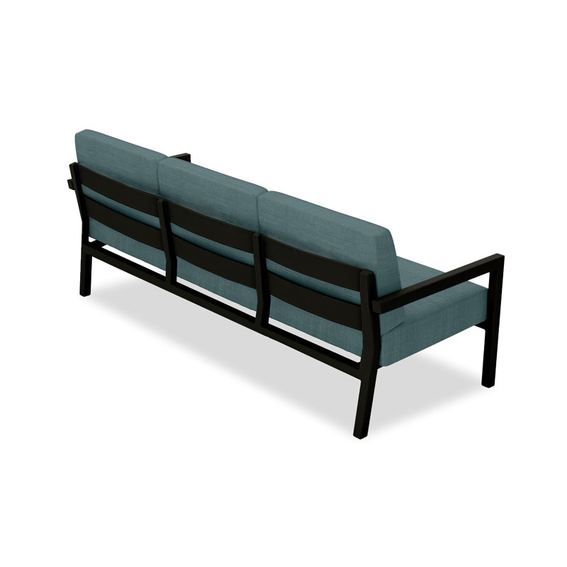 Vivant 83" Wide Outdoor Patio Sofa with Sunbrella® Cushions, Cast Silver Sunbrella®, Black