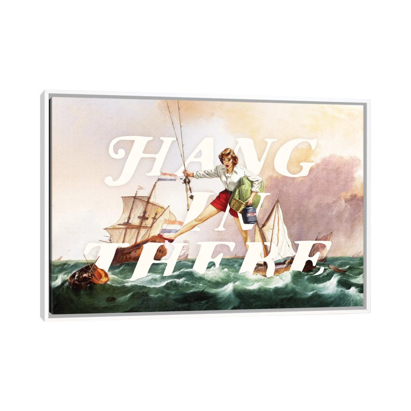 Hang In There by Heather Landis - Print on Canvas, 66.04 cm H x 45.72 cm W, White Framed