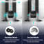 Hotte murale en verre noir intelligent CIARRA de 30 pouces avec contrôle des mouvements des vagues, ventilation de 650 pi³ / min, commandes tactiles, éclairage à DEL et installation convertible