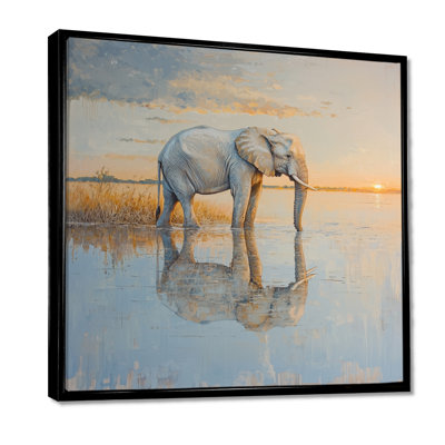Éléphant au bord de l'eau d'Afrique I - éléphant, art mural