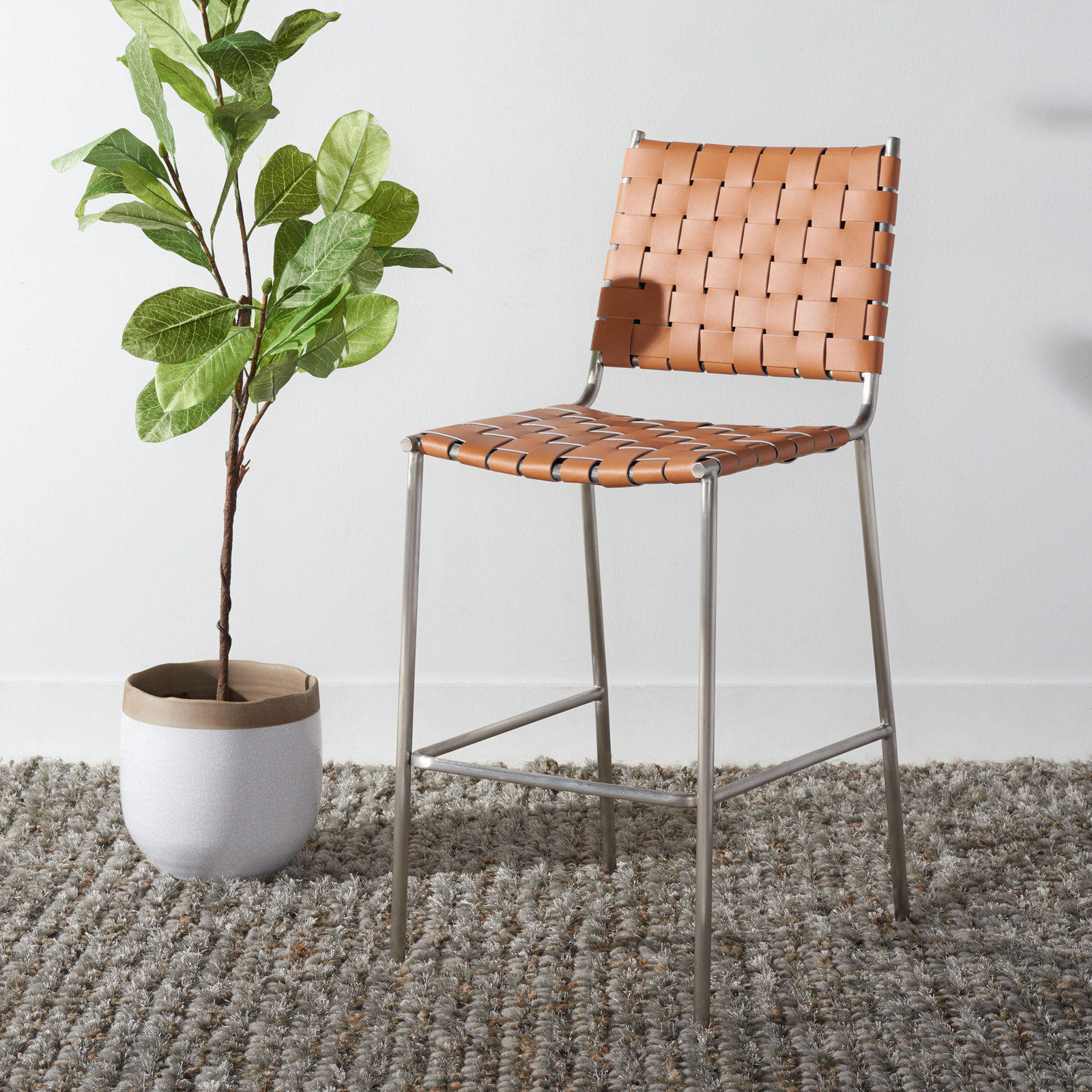 Ryland 26" Bar Stool, Brown, Sliver