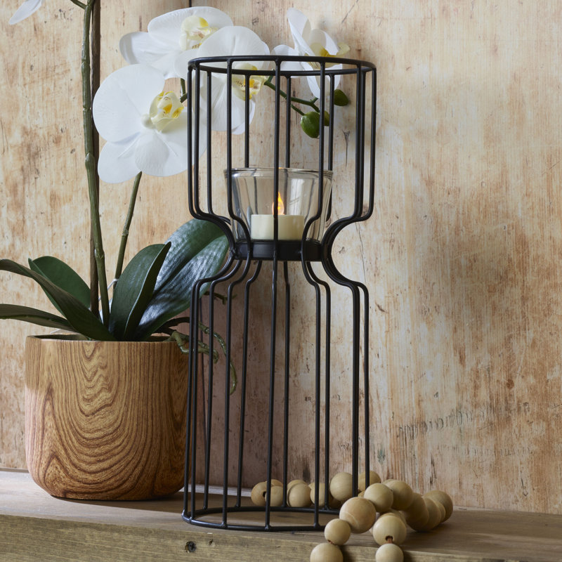 Elements Metal Tabletop Votive Holder, 12.6" H x 5.12" W x 5.12" D