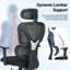Chaise de bureau ergonomique avec accoudoirs lombaires