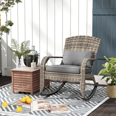 Outsunny Outdoor Wicker Adirondack Rocking Chair