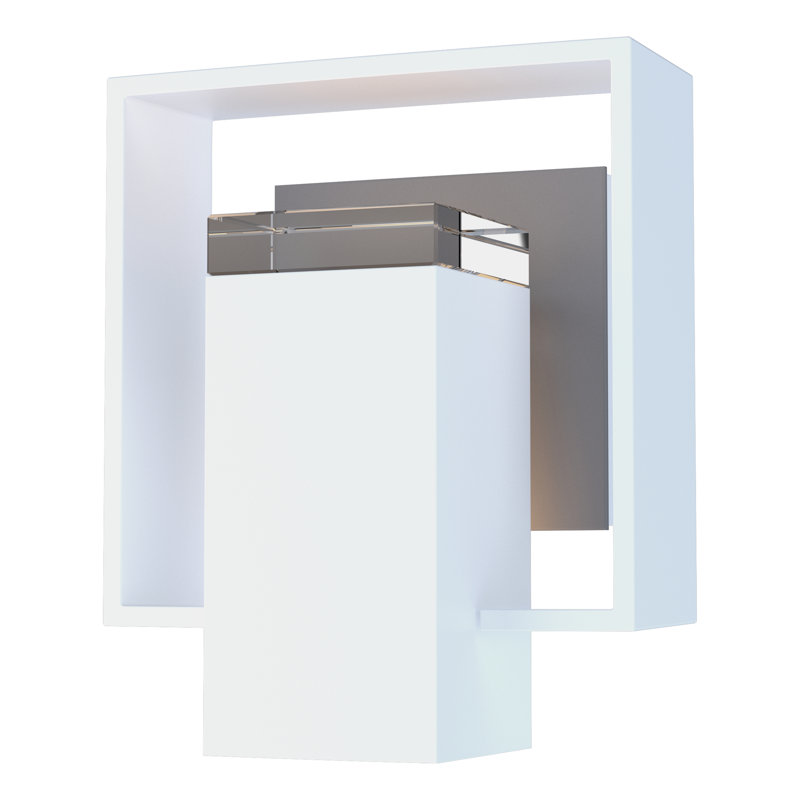Shadow Box Outdoor Armed Sconce, 11.7" H x 10" W x 4" D, Natural Iron, Coastal Black