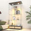 Vitrine moderne avec grands tiroirs, conception à assemblage rapide, lumières DEL, idéale pour divers espaces et objets de collection