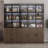 78.7" Wide Glass Door Display Case Curio Cabinet With LED Lights