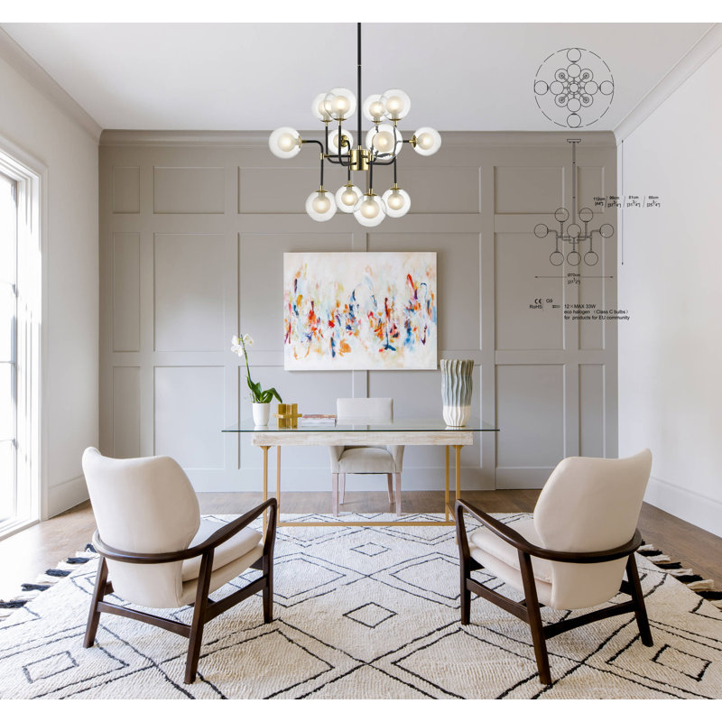 Iminzat 12 - Light Geometric Pendant, Gold Matt Black