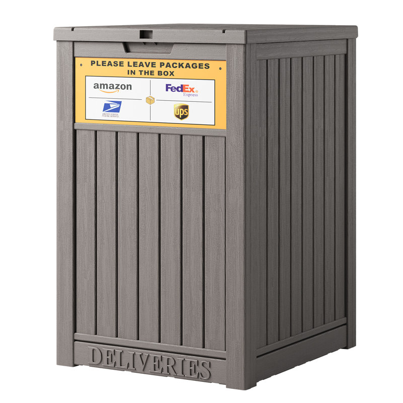 Boîte de rangement polyvalente 48 gallons pour l'intérieur et l'extérieur, Brun