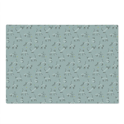 Ambesonne East Cutting Board Large Size Cat Kitten Animal Pale Grey