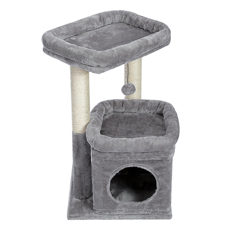 Tour d'intérieur pour chat en sisal naturel, Gris