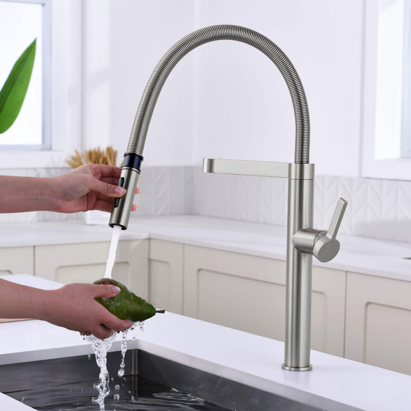 Neo Pro-style Single Handle Kitchen Faucet, Brushed Nickel