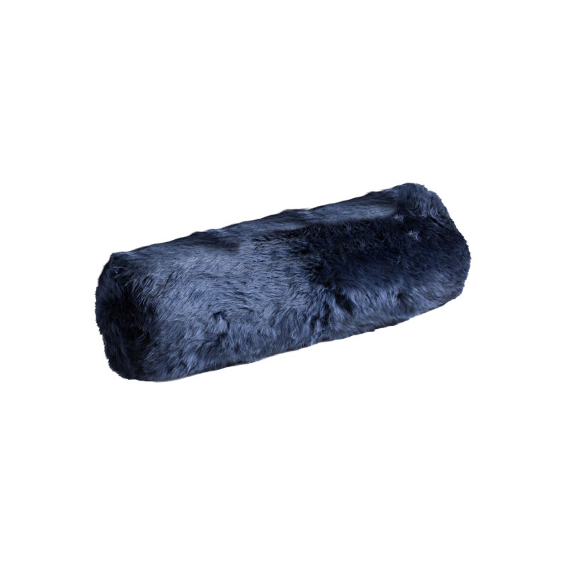 Coussin en fibre de mouton avec traversin en fibre de laine L 30 po, Bleu marine foncé