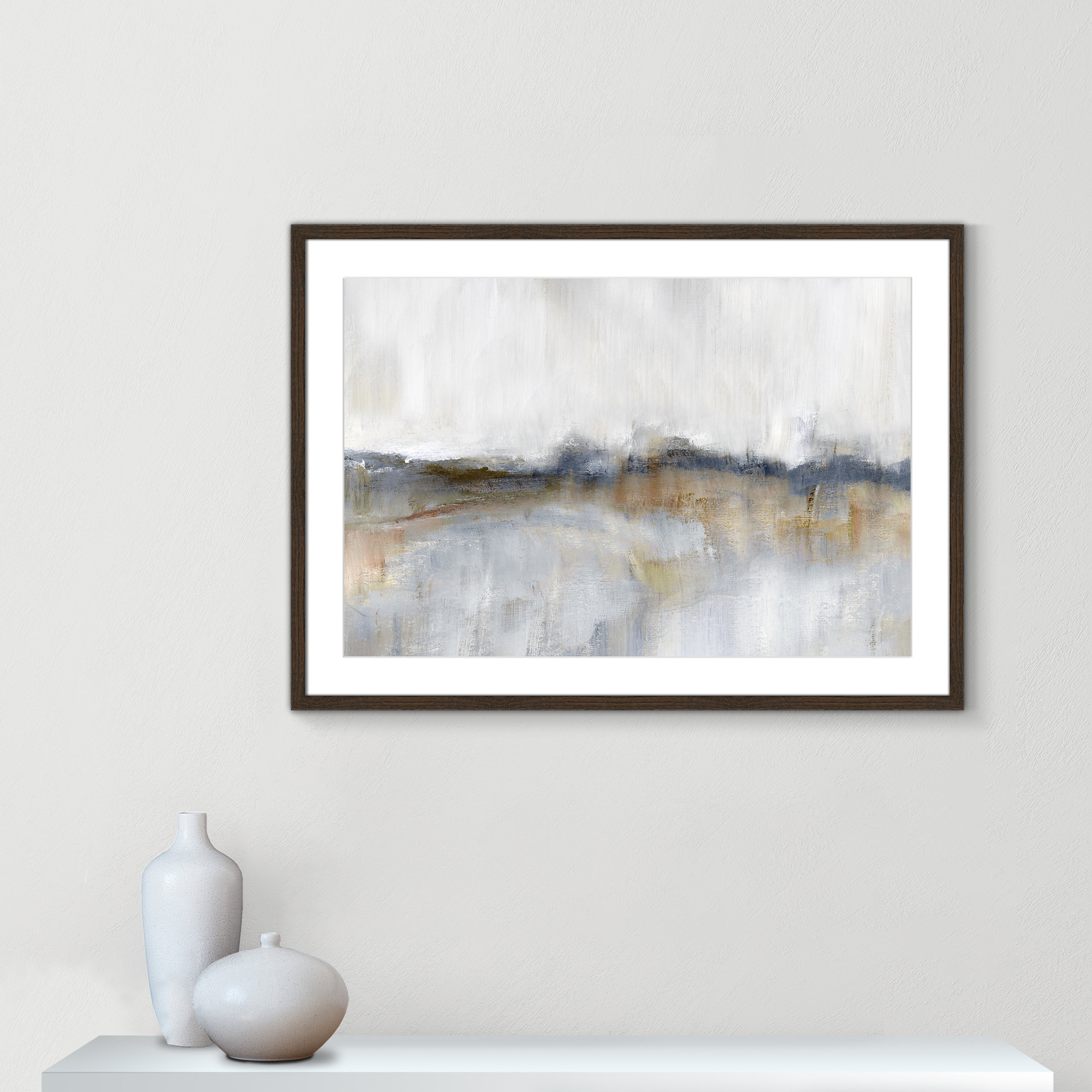 Autumnal Tide by Nan, 25.5" H x 35.5" W x 0.75" D, Walnut Framed