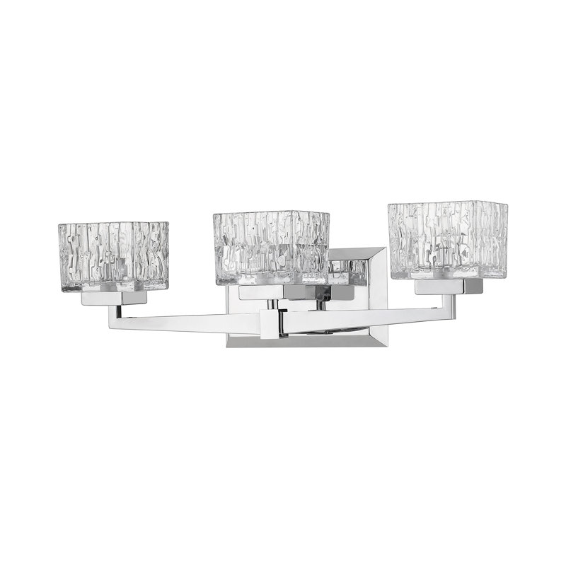 Éclairage pour salle de bain 3 lumières Bechard, Non, Nickel brossé