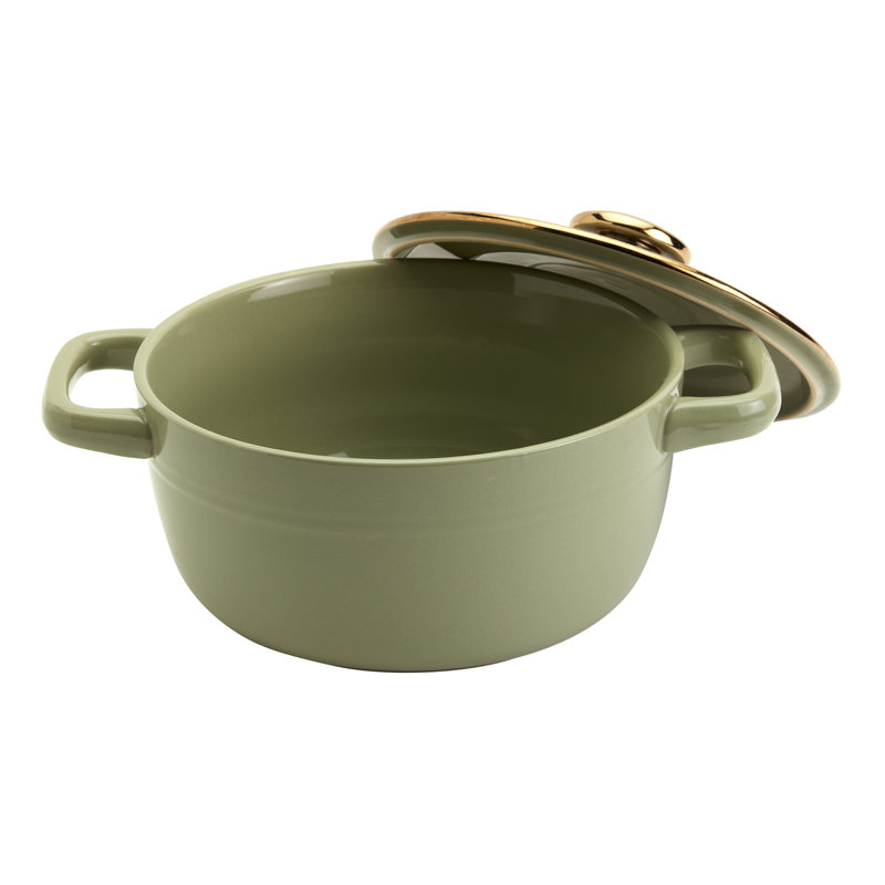 Plat de cuisson en grès de 2 pintes avec couvercle, Danemark Tools for Cooks , Vert