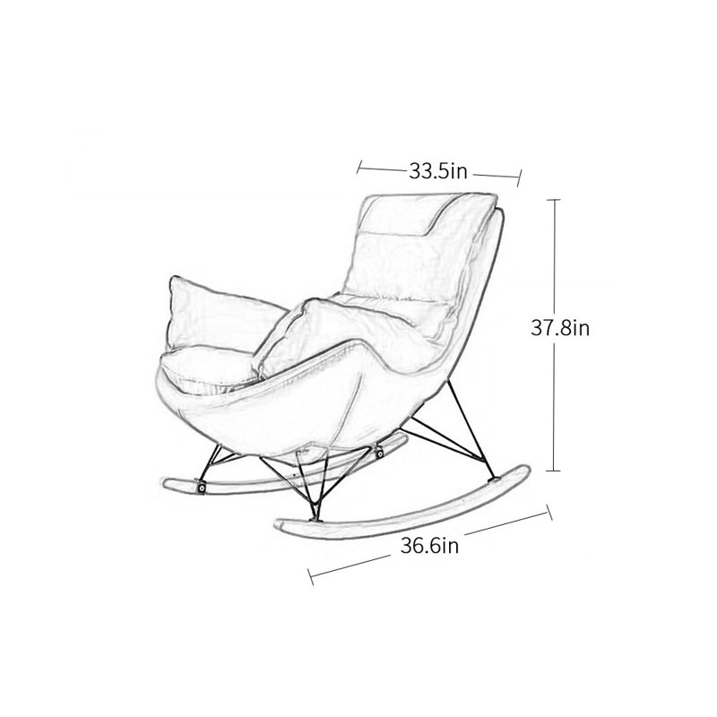 Chaise berçante en tissu Light Luxury Technology, Rose