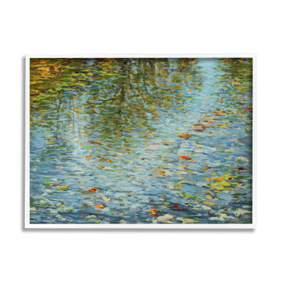 «Abstract Lake Water Reflection Expressive Summer Pond Leaves» par - Peinture