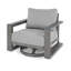 Chaise longue d'extérieur pivotante en aluminium avec coussins gris Adden-122591363