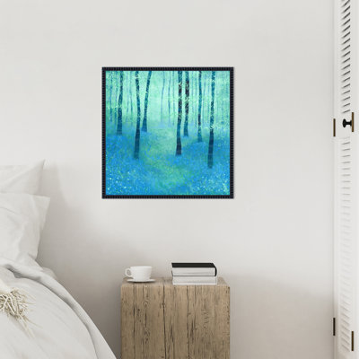 «Bluebell Woodland» par Kirchoff, reproduction d'art sur toile encadrée