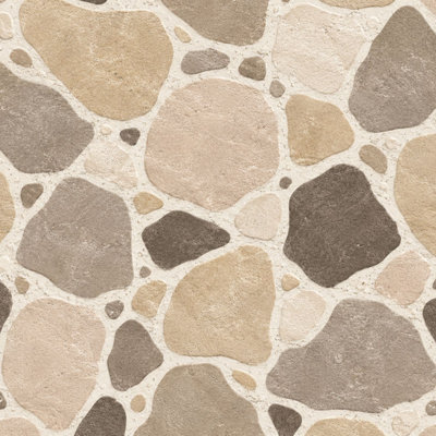 Peel and Stick Wallpaper Root Rocks Beige Smooth Stones Pebble Neutral Tones Irregular Shapes Contact Paper Removable Self Adhesive Wall Mural Wall Decor for Bedroom Kitchen Cabinets 24in x 118in