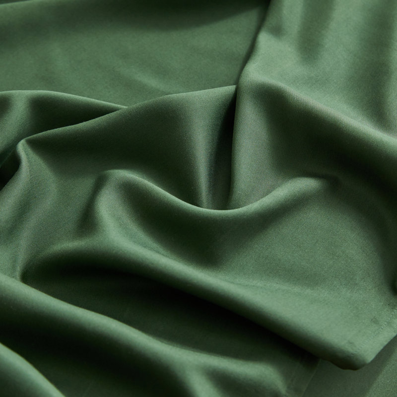 Ensemble de draps en rayonne de bambou, Vert foncé, Ensemble de draps pour lit double avec 2 taies d'o