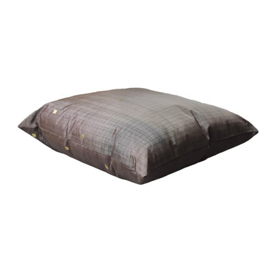 Housses de coussin décoratives faites à la main de 16 po x 16 po à motif de carreaux gris soie d'intérieur, paquet de 1