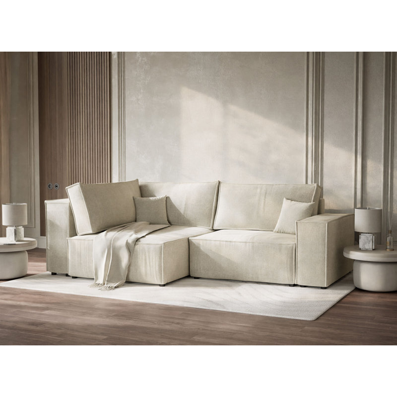 4 Seater Reclining Corner Sectional, Left Hand Facing, Cream
