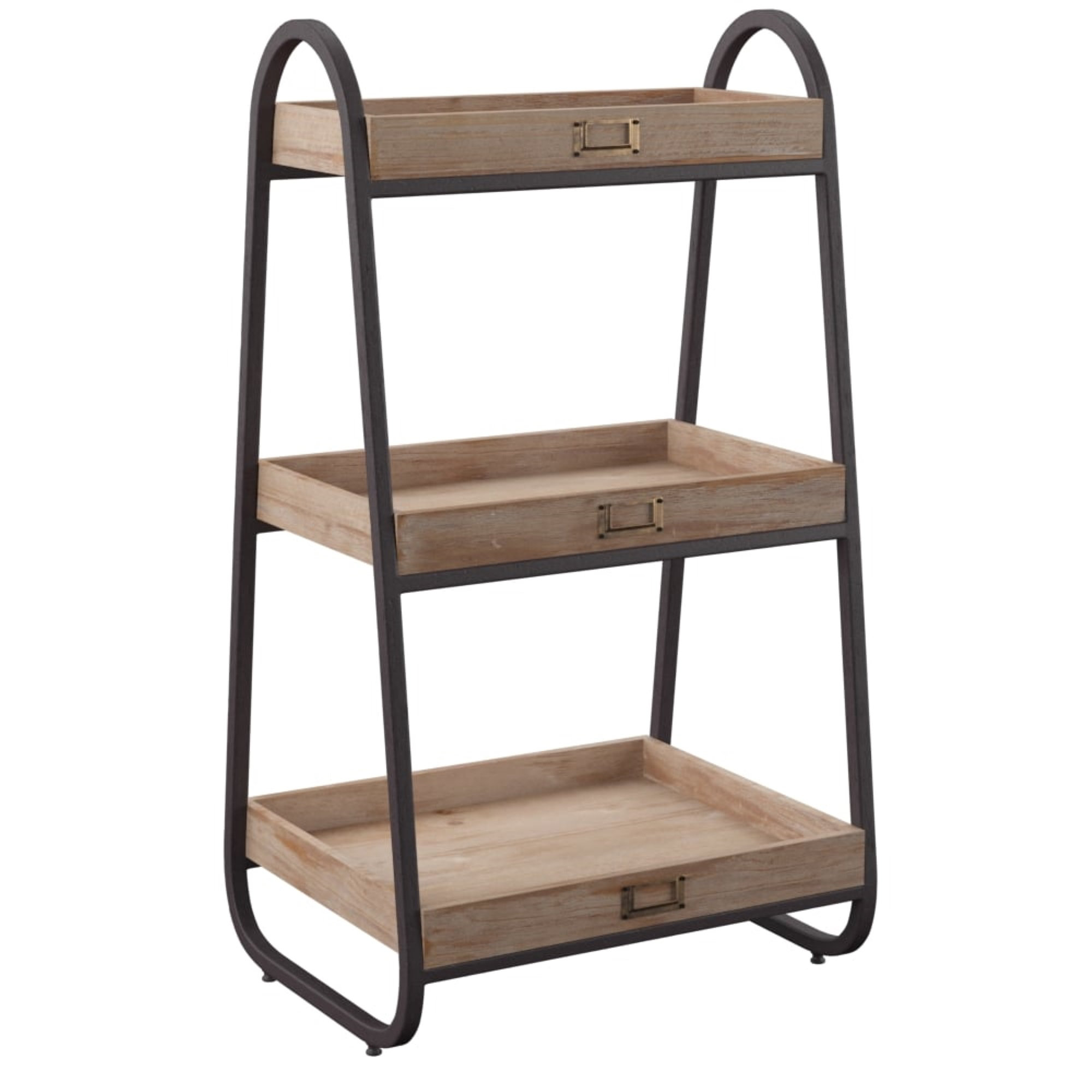 Steelside™ Pomona 48H Metal and Solid Wood Bath Floor Storage Shelf &  Reviews