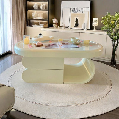 Cream Style Oval Coffee Table