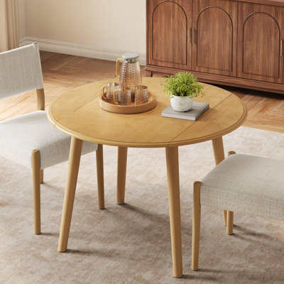 Table de salle à manger extensible pour 2 à 4 personnes, conception à double abattant, plateau en placage de bouleau, table de cuisine moderne et peu encombrante pour les petits espaces