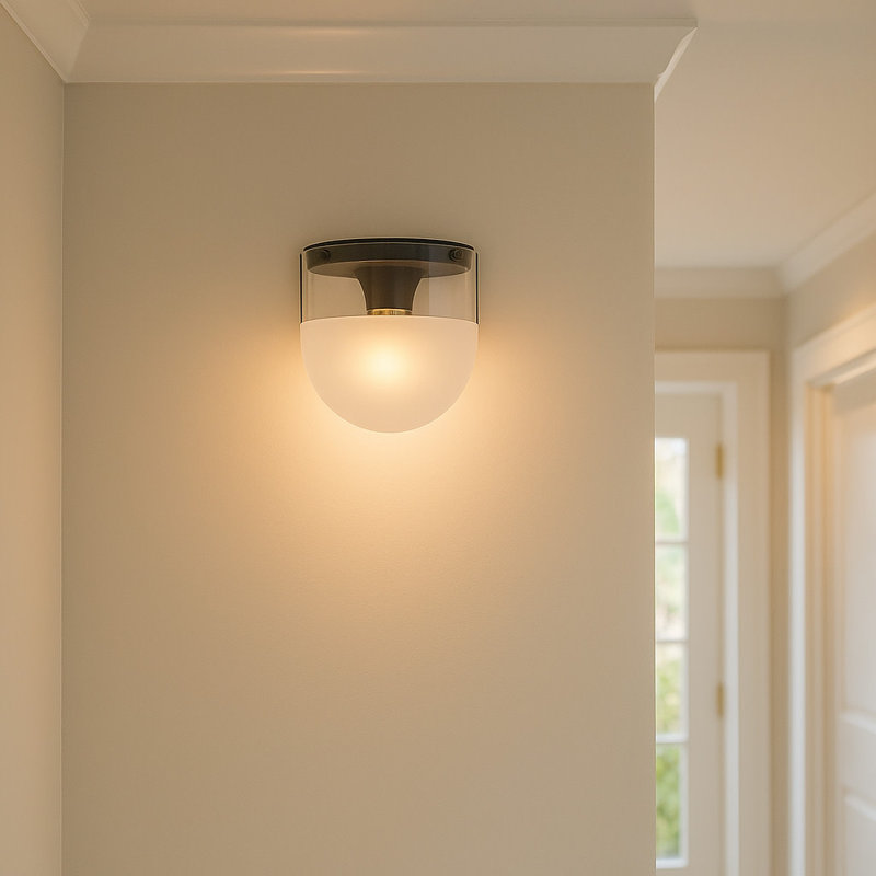 Beck Glass Flush Mount, Black